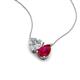 4 - Zuri 1.65 ctw Heart Shape Moissanite with Pear Shape Created Ruby Toi Et Moi Women Pendant Necklace 