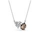 1 - Zuri 1.35 ctw Heart Shape Moissanite with Pear Shape Smoky Quartz Toi Et Moi Women Pendant Necklace 
