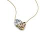 4 - Zuri 1.35 ctw Heart Shape Moissanite with Pear Shape Smoky Quartz Toi Et Moi Women Pendant Necklace 