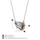 3 - Zuri 1.35 ctw Heart Shape Moissanite with Pear Shape Smoky Quartz Toi Et Moi Women Pendant Necklace 