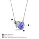 3 - Zuri 1.45 ctw Heart Shape Moissanite with Pear Shape Tanzanite Toi Et Moi Women Pendant Necklace 