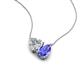 4 - Zuri 1.45 ctw Heart Shape Moissanite with Pear Shape Tanzanite Toi Et Moi Women Pendant Necklace 