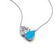 4 - Zuri 1.05 ctw Heart Shape Moissanite with Pear Shape Turquoise Toi Et Moi Women Pendant Necklace 
