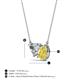3 - Zuri 1.60 ctw Heart Shape Moissanite with Pear Shape Created Yellow Sapphire Toi Et Moi Women Pendant Necklace 