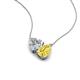 4 - Zuri 1.60 ctw Heart Shape Moissanite with Pear Shape Created Yellow Sapphire Toi Et Moi Women Pendant Necklace 