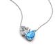 4 - Zuri 1.55 ctw Heart Shape Moissanite with Pear Shape Blue Topaz Toi Et Moi Women Pendant Necklace 