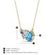 3 - Zuri 1.55 ctw Heart Shape Moissanite with Pear Shape Blue Topaz Toi Et Moi Women Pendant Necklace 