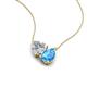 4 - Zuri 1.55 ctw Heart Shape Moissanite with Pear Shape Blue Topaz Toi Et Moi Women Pendant Necklace 