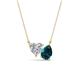 1 - Zuri 1.55 ctw Heart with Pear Shape Moissanite Toi Et Moi Women Pendant Necklace 