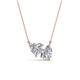 1 - Zuri 1.55 ctw Heart with Pear Shape Moissanite Toi Et Moi Women Pendant Necklace 