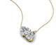 4 - Zuri 1.55 ctw Heart with Pear Shape Moissanite Toi Et Moi Women Pendant Necklace 