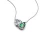 4 - Zuri 1.56 ctw Heart Shape Moissanite with Pear Shape Created Alexandrite Toi Et Moi Women Pendant Necklace 