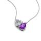 4 - Zuri 1.35 ctw Heart Shape Moissanite with Pear Shape Amethyst Toi Et Moi Women Pendant Necklace 