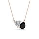 1 - Zuri 1.40 ctw Heart Shape Moissanite with Pear Shape Black Onyx Toi Et Moi Women Pendant Necklace 