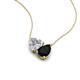 4 - Zuri 1.40 ctw Heart Shape Moissanite with Pear Shape Black Onyx Toi Et Moi Women Pendant Necklace 