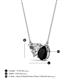 3 - Zuri 1.40 ctw Heart Shape Moissanite with Pear Shape Black Onyx Toi Et Moi Women Pendant Necklace 