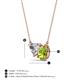 3 - Zuri 1.50 ctw Heart Shape Moissanite with Pear Shape Peridot Toi Et Moi Women Pendant Necklace 