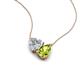 4 - Zuri 1.50 ctw Heart Shape Moissanite with Pear Shape Peridot Toi Et Moi Women Pendant Necklace 