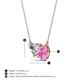 3 - Zuri 1.60 ctw Heart Shape Moissanite with Pear Shape Created Pink Sapphire Toi Et Moi Women Pendant Necklace 