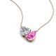 4 - Zuri 1.60 ctw Heart Shape Moissanite with Pear Shape Created Pink Sapphire Toi Et Moi Women Pendant Necklace 