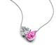 4 - Zuri 1.60 ctw Heart Shape Moissanite with Pear Shape Created Pink Sapphire Toi Et Moi Women Pendant Necklace 