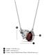 3 - Zuri 1.60 ctw Heart Shape Moissanite with Pear Shape Red Garnet Toi Et Moi Women Pendant Necklace 