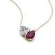 4 - Zuri 1.60 ctw Heart Shape Moissanite with Pear Shape Rhodolite Garnet Toi Et Moi Women Pendant Necklace 