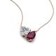 4 - Zuri 1.60 ctw Heart Shape Moissanite with Pear Shape Rhodolite Garnet Toi Et Moi Women Pendant Necklace 