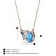 3 - Zuri 1.55 ctw Heart Shape Moissanite with Pear Shape Blue Topaz Toi Et Moi Women Pendant Necklace 