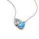 4 - Zuri 1.55 ctw Heart Shape Moissanite with Pear Shape Blue Topaz Toi Et Moi Women Pendant Necklace 