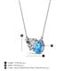 3 - Zuri 1.55 ctw Heart Shape Moissanite with Pear Shape Blue Topaz Toi Et Moi Women Pendant Necklace 