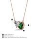 3 - Zuri 1.50 ctw Heart Shape Moissanite with Pear Shape Created Emerald Toi Et Moi Women Pendant Necklace 