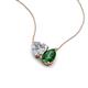4 - Zuri 1.50 ctw Heart Shape Moissanite with Pear Shape Created Emerald Toi Et Moi Women Pendant Necklace 