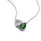 4 - Zuri 1.50 ctw Heart Shape Moissanite with Pear Shape Created Emerald Toi Et Moi Women Pendant Necklace 