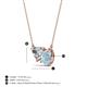 3 - Zuri 1.30 ctw Heart Shape Moissanite with Pear Shape Aquamarine Toi Et Moi Women Pendant Necklace 