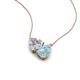 4 - Zuri 1.30 ctw Heart Shape Moissanite with Pear Shape Aquamarine Toi Et Moi Women Pendant Necklace 