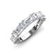 3 - Elois 1.80 ctw Emerald and Baguette shape Natural Diamond Wedding Band 