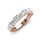 3 - Elois 1.80 ctw Emerald and Baguette shape Natural Diamond Wedding Band 