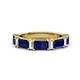 1 - Elois 1.80 ctw Emerald shape Blue Sapphire and Baguette shape Lab Grown Diamond Wedding Band 