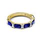 2 - Elois 1.80 ctw Emerald shape Blue Sapphire and Baguette shape Lab Grown Diamond Wedding Band 