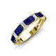 3 - Elois 1.80 ctw Emerald shape Blue Sapphire and Baguette shape Lab Grown Diamond Wedding Band 