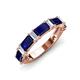 3 - Elois 1.80 ctw Emerald shape Blue Sapphire and Baguette shape Lab Grown Diamond Wedding Band 