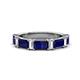 1 - Elois 1.80 ctw Emerald shape Blue Sapphire and Baguette shape Lab Grown Diamond Wedding Band 