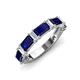 3 - Elois 1.80 ctw Emerald shape Blue Sapphire and Baguette shape Lab Grown Diamond Wedding Band 