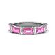 1 - Elois 1.80 ctw Emerald shape Pink Sapphire and Baguette shape Lab Grown Diamond Wedding Band 