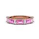 1 - Elois 1.80 ctw Emerald shape Pink Sapphire and Baguette shape Lab Grown Diamond Wedding Band 