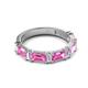 2 - Elois 1.80 ctw Emerald shape Pink Sapphire and Baguette shape Lab Grown Diamond Wedding Band 