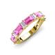 3 - Elois 1.80 ctw Emerald shape Pink Sapphire and Baguette shape Lab Grown Diamond Wedding Band 