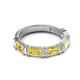 2 - Elois 1.80 ctw Emerald shape Yellow Sapphire and Baguette shape Lab Grown Diamond Wedding Band 