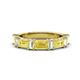 1 - Elois 1.80 ctw Emerald shape Yellow Sapphire and Baguette shape Lab Grown Diamond Wedding Band 